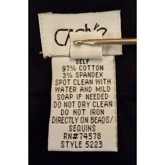 CACHE Womens Embellished Black Twill Pants Bootcut Tall No Waistband Size 6 - Picture 8 of 8